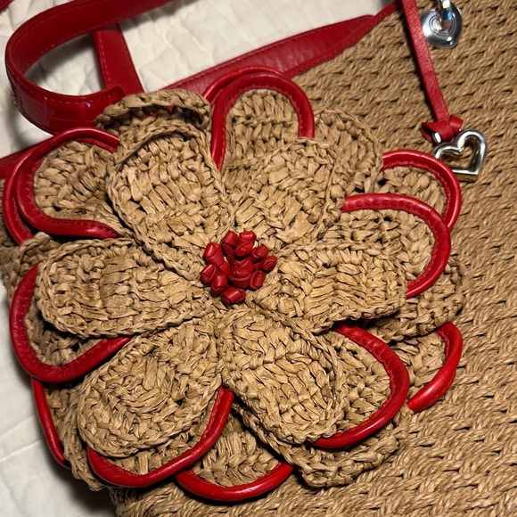 Brighton Woven Straw Flower Shoulder Bag - Picture 3 of 9